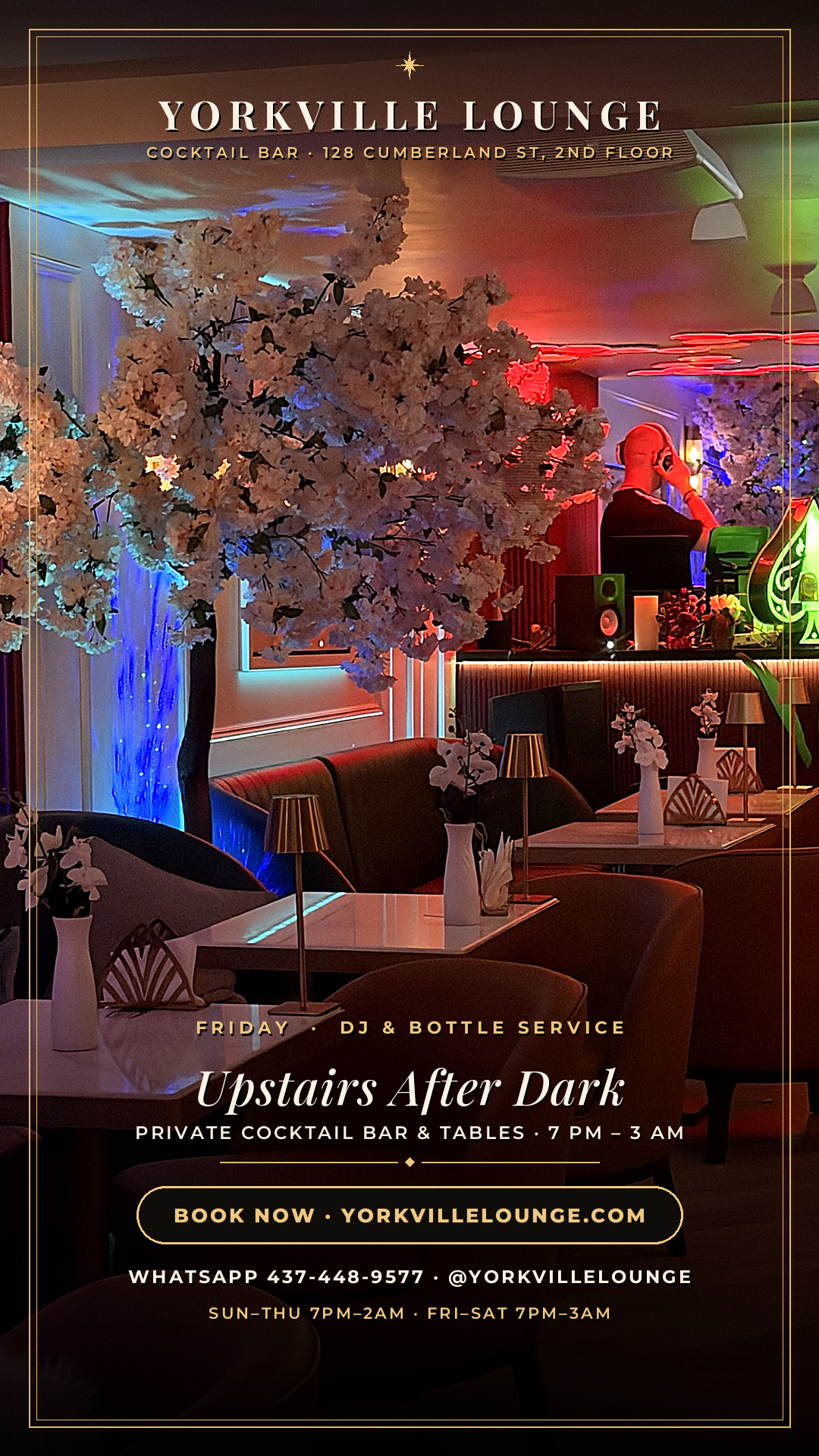 Friday poster — Upstairs After Dark, 7:00 PM – 3:00 AM